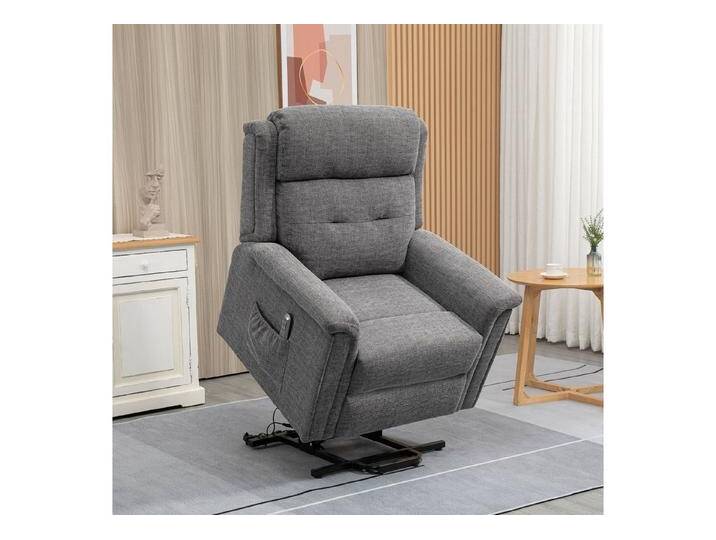HOMCOM Massagesessel Elektrischer Aufstehsessel mit 2 Motoren Fernsehsessel (Seniorensessel, 2-St., Sesse), Liegefläche 178cm, grau von Homcom