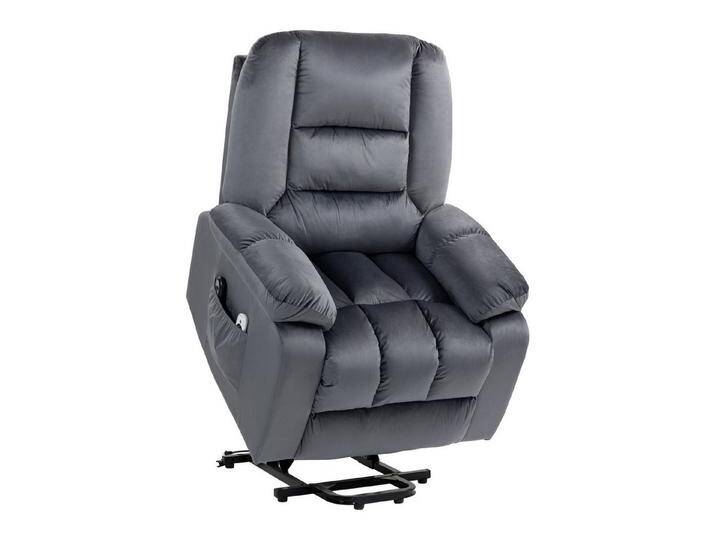 HOMCOM Massagesessel Elektrischer Aufstehsessel mit Seitentaschen (Fernsehsessel mit Fernbedienung, 1-St., Relaxsessel mit Liegefunktion), für Arbeitszimmer, Wohnzimmer von Homcom