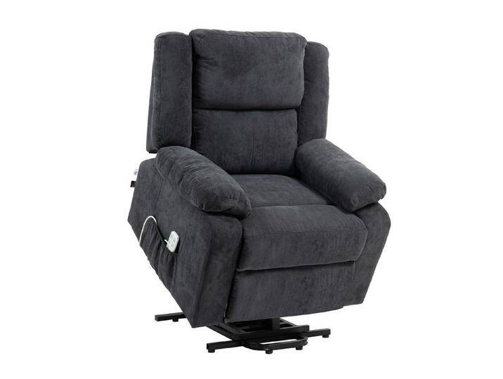 HOMCOM Massagesessel Relaxsessel mit Liegefunktion, mit Fernbedienung (Fernsehsessel, 1-St., Aufstehsessel), für Wohnzimmer, Schwarz, schwarz von Homcom