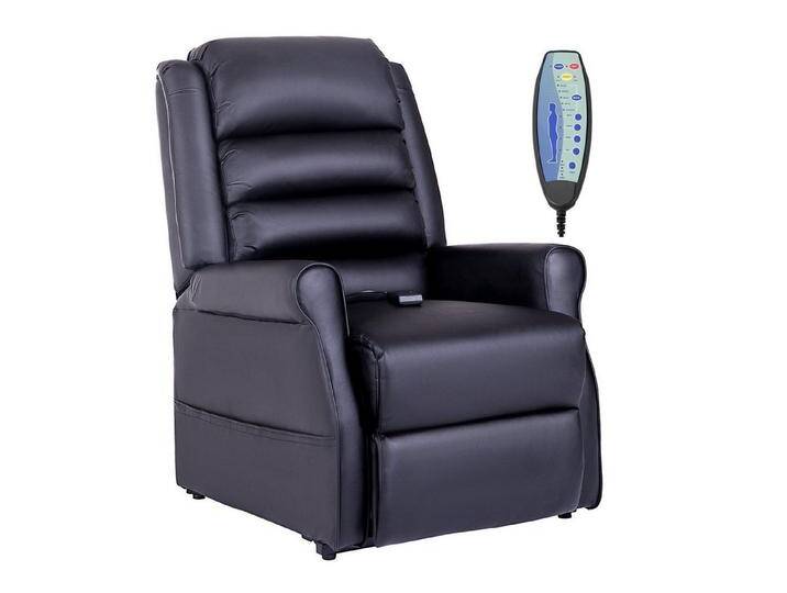 HOMCOM Massagesessel TV Sessel für Senior, Fernsehsessel mit Wärmefunktion (Relaxsessel, 1-St., Sessel), für Wohnzimmer, Schwarz, schwarz von Homcom
