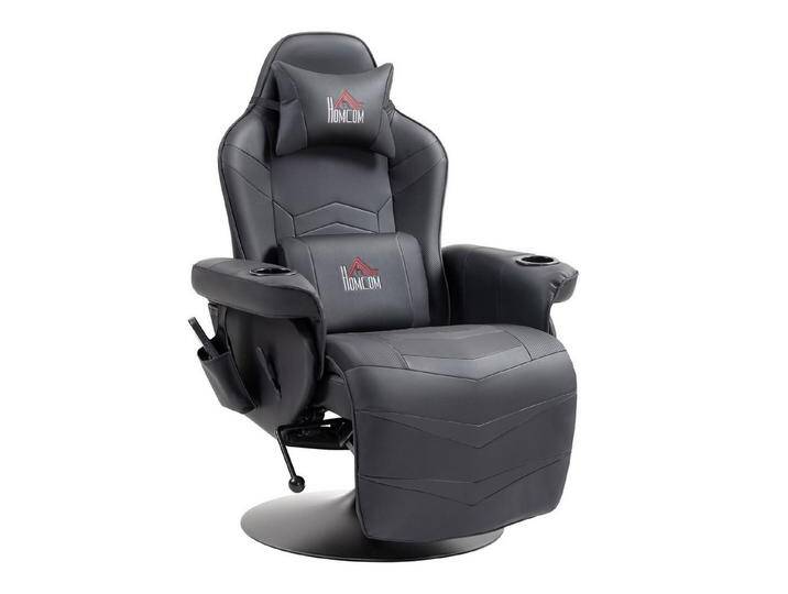 HOMCOM Massagesessel mit Massagefunktion, mit hohe Rückenlehn und Kissen (Fernsehsessel, 1-St., Relaxsessel), für Wohnzimmer, Schwarz, schwarz von Homcom