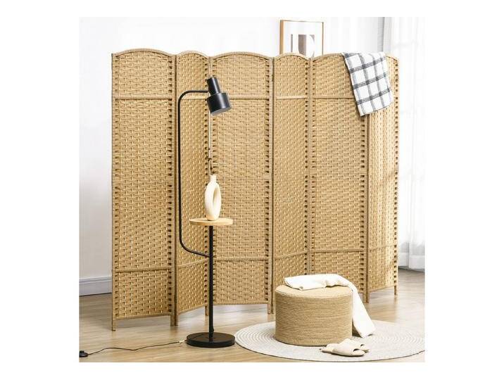 HOMCOM Paravent 6-teilig 240 x 170 cm Faltbar Stellwand Raumtrenner (Sichtschutz, 6 St., Faltbar Trennwand aus Bambus), Raumtrenner Stellwand für Wohnzimmer Naturholz, beige von Homcom