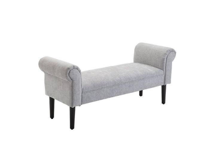 HOMCOM Polsterbank Bettbank elegant mit gerollten Seiten (Sitzbank, 1-St., Sitzottomane), Hellgrau 132 x 45,5 x 58 cm, grau von Homcom