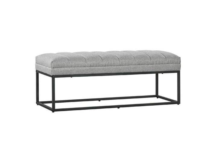 HOMCOM Polsterbank Bettbank in Leinenoptik (Schlafzimmerbank, 1-St., Schminkbank), Stahl, Hellgrau, 120 x 44 x 45,5 cm, grau von Homcom
