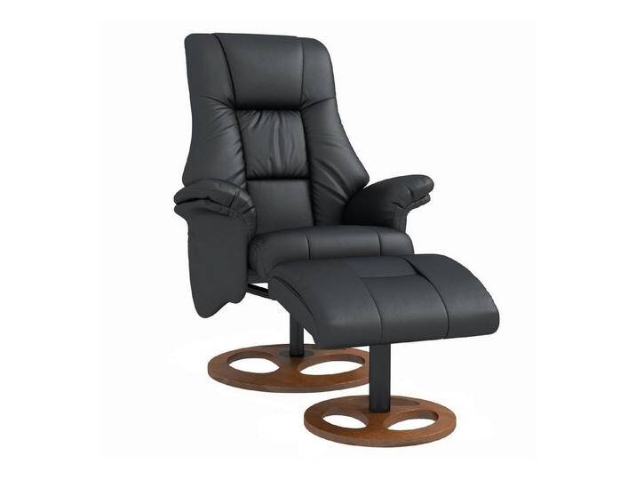 HOMCOM Polsterstuhl Fernsehsessel, Polstersessel, TV Sessel mit Liegefunktion (Liegesessel, 2 St), Kunstleder Schwarz, 77 x 89 x 110 cm, schwarz von Homcom