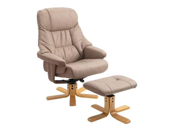 HOMCOM Polsterstuhl Relaxsessel mit Hocker (Polstersessel, 2 St), Mikrofaser Braun, 78 x 82,5 x 109 cm, braun von Homcom