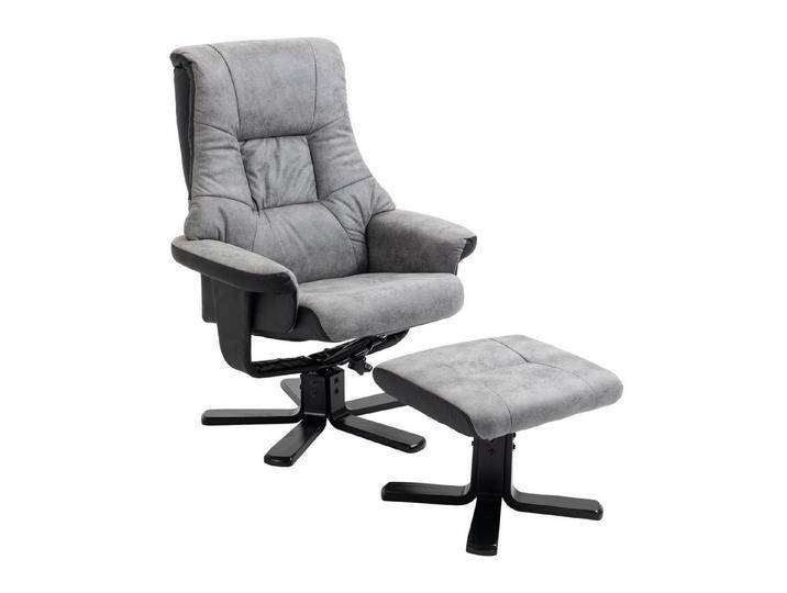 HOMCOM Polsterstuhl TV Sessel mit Liegefunktion (Polstersessel, 2 St), Mikrofaser Grau, 78 x 82,5 x 109 cm, grau von Homcom