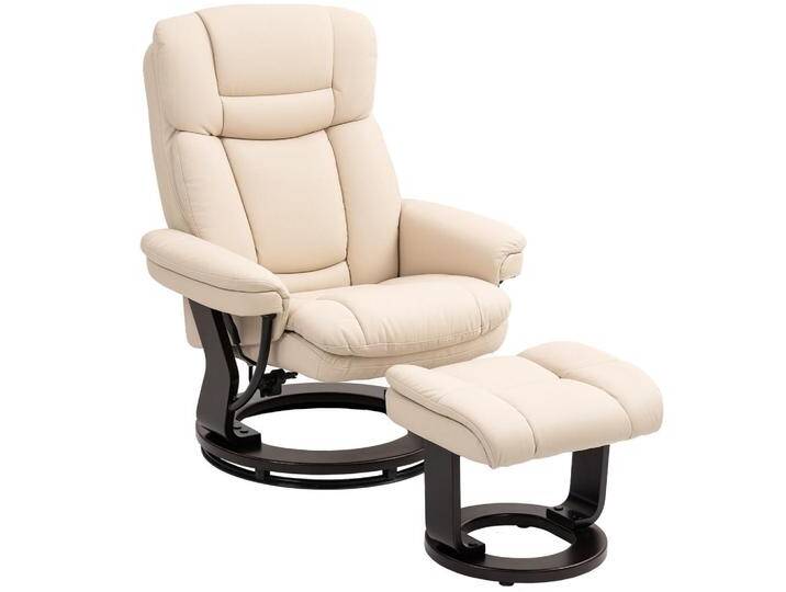 HOMCOM RELAXSESSEL, Creme, Leder, 86x107x83 cm, Wohnzimmer, Sessel, Relaxsessel von Homcom