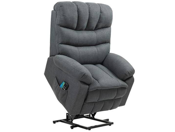 HOMCOM RELAXSESSEL, Dunkelgrau, 1-Sitzer, Füllung: Polyester,Taschenfederkern, einzeln stellbar, 93x112x100 cm, Wohnzimmer, Sessel, Relaxsessel von Homcom
