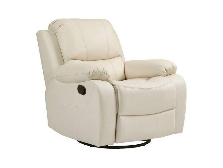 HOMCOM Relaxsessel 135° neigbar, mit Fußstütze, belastbar bis 150 kg (Fernsehsessel, 1-St., Liegesessel), für Wohnzimmer, Cremeweiß, weiß von Homcom