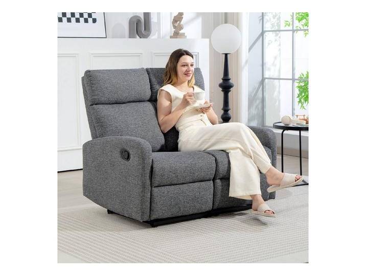 HOMCOM Relaxsessel 2-Sitzer Fernsehsessel mit individuell verstellbarer Rückenlehne (TV Sessel mit Chenille-Optik, 1-St., Fernsehsessel), Manuell verstellbare Rückenlehne von Homcom