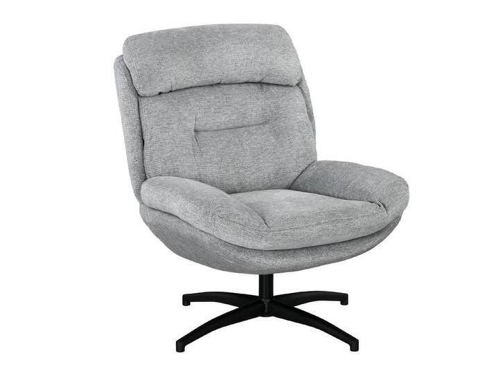 HOMCOM Relaxsessel Drehbar Loungesessel mit Wasserabweisend Chenille-Optik (Polsterstuhl, 1-St., Sessel), für Wohnzimmer, Grau, grau von Homcom