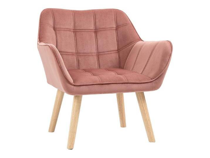 HOMCOM Relaxsessel Einzelsessel Ohrensessel, Sessel mit Samt, erhöhte Beine (Esszimmerstuhl, 1-St., Stuhl), für Wohnzimmer, Schlafzimmer, Rosa, rosa von Homcom