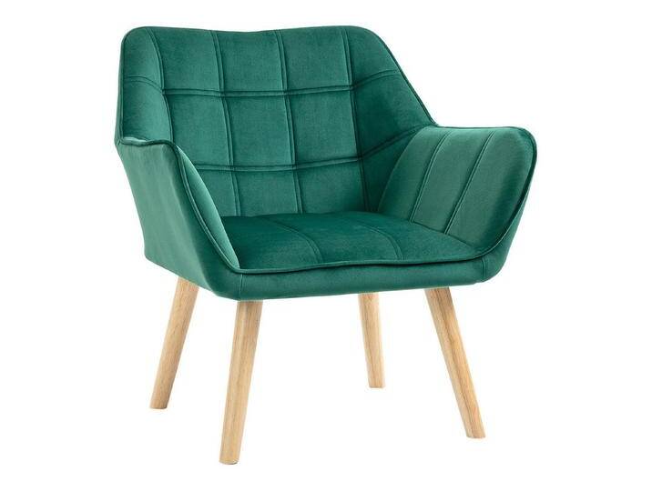 HOMCOM Relaxsessel Einzelsessel Ohrensessel, Sessel mit Samt erhöhte Beine (Esszimmerstuhl, 1-St., Stuhl), für Wohnzimmer, Schlafzimmer, Grün, grün von Homcom