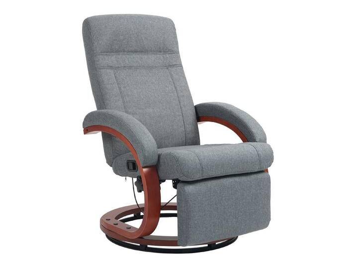 HOMCOM Relaxsessel Fernsehsessel mit Liegefunktion, Armlehne aus Holz (Liegesessel, 1-St., TV-Sessel), für Wohnzimmer, Schlafzimmer, Grau, grau von Homcom