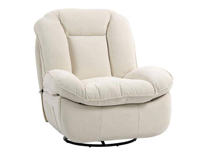 HOMCOM Relaxsessel Fernsehsessel mit Liegefunktion, Schaukelfunktion (Ruhesessel, 1-St., Liegesessel), für Wohnzimmer, Schlafzimmer, Cremeweiß, weiß von Homcom