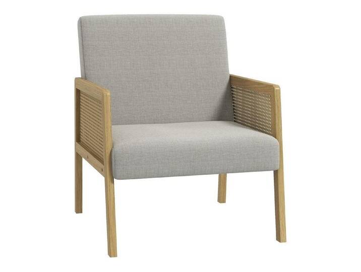 HOMCOM Relaxsessel Gepolsterter Loungesessel mit Armlehne in Rattanoptik (Akzentsessel, 1-St., Wohnzimmersessel), Grau, 65,5 x 72 x 78 cm, grau von Homcom