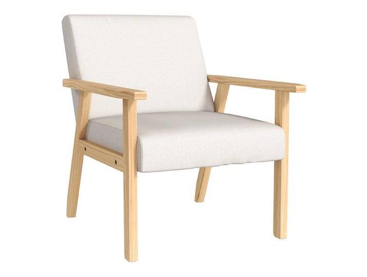 HOMCOM Relaxsessel Loungesessel mit Armlehnen, Esszimmerstuhl (Esszimmerstuhl, 1-St., Ohrensessel), Grau, 64 x 70 x 72 cm, grau, Cremeweiß von Homcom