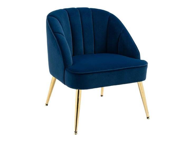 HOMCOM Relaxsessel Ohrensessel Sessel mit Stahlbeinen (Loungesessel, 1-St., Polstersessel), Dunkelblau, 65 x 64 x 77 cm, blau von Homcom