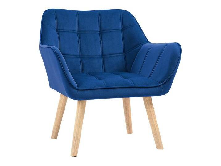 HOMCOM Relaxsessel Polstersessel mit Samtoptik, skandinavisch (Esszimmerstuhl, 1-St., Stuhl), für Wohnzimmer, Schlafzimmer, Blau, blau von Homcom