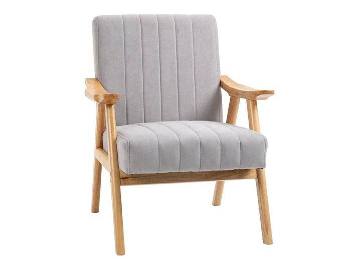 HOMCOM Relaxsessel Polsterstuhl mit Armlehnen in Samtoptik (Loungesessel, 1-St., Ohrensessel), Hellgrau 68 x 74 x 82 cm, grau von Homcom
