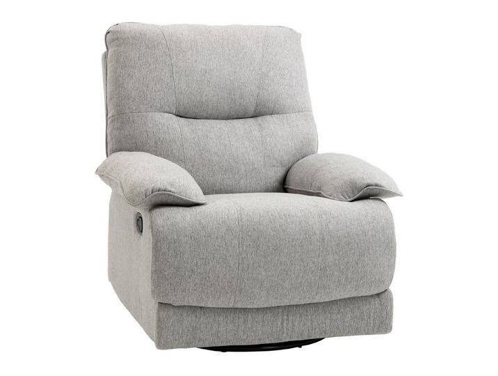 HOMCOM Relaxsessel Recliner Sessel, Stoff Recliner Stuhl mit Beinauflage (Fernsehsessel, 1-St., Liegesessel), für Wohnzimmer, Hellgrau, grau von Homcom