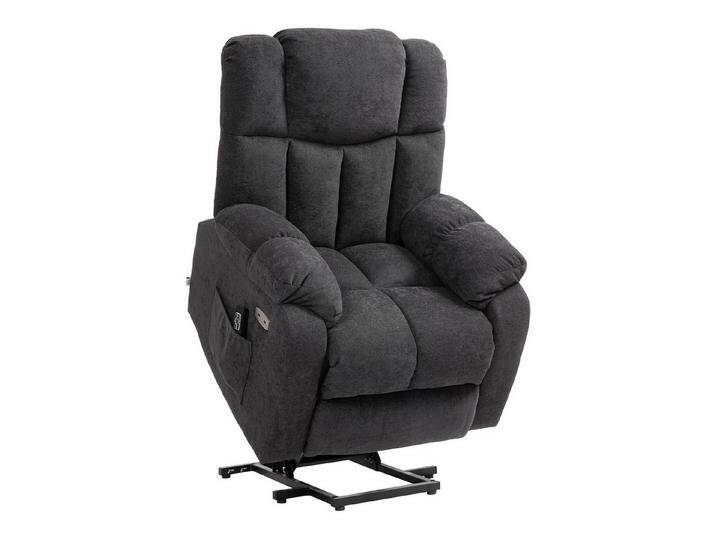 HOMCOM Relaxsessel Relaxsessel mit Liegefunktion, mit Fernbedienung (Fernsehsessel, 1-St., Aufstehsessel), mit Rückenlehnenkissen und Fußstütze, für Wohnzimmer von Homcom