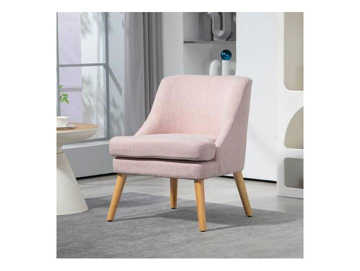 HOMCOM Relaxsessel Sessel mit Leinenoptik, Armlehne (Polsterstuhl, 1-St., Loungesessel), für Wohnzimmer, Schlafzimmer, Rosa, rosa von Homcom