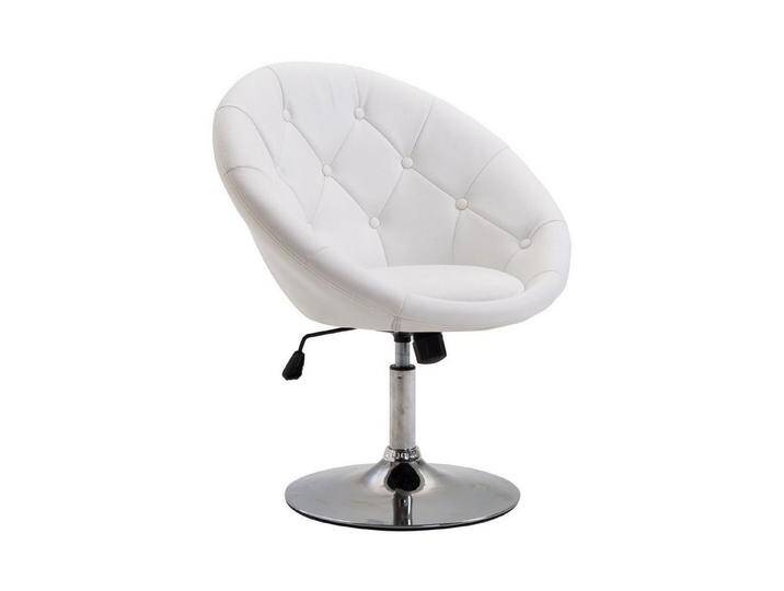 HOMCOM Relaxsessel höhenverstellbarer Drehhocker Drehstuhl (Relaxstuhl, 1-St., Arbeitshocker), Weiß, 71 x 59 x 78-90 cm, schwarz weiß von Homcom