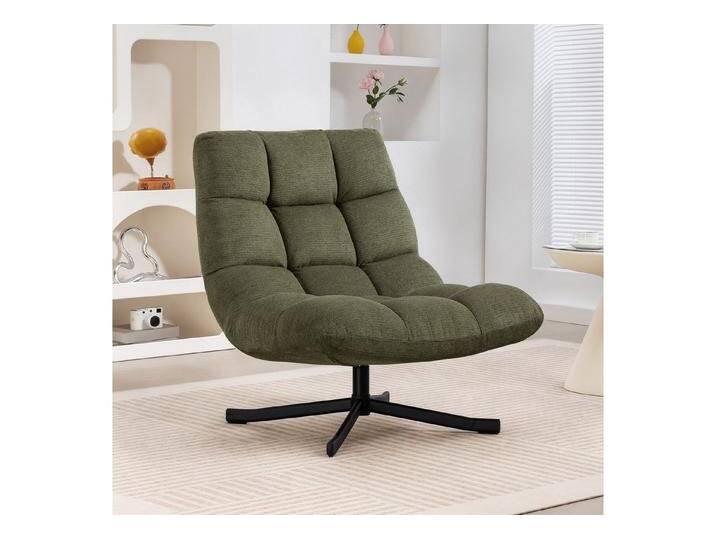 HOMCOM Relaxsessel mit Breiter Sitzfläche, wasserabweisend Chenille-Optik, Stahlbeine (gepolstert Sessel, 1-St., Drehbar Loungesessel), für Wohnzimmer, Schlafzimmer von Homcom