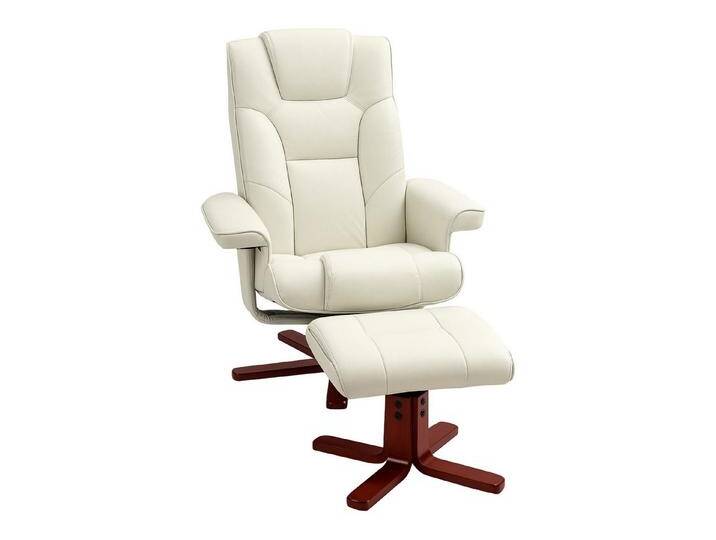 HOMCOM Relaxsessel mit Hocker, Liegefunktion, Wippfunktion (Gepolstert Liegesessel, 2-St., TV-Sessel), bis 150 kg, für Wohnzimmer, Kunstleder von Homcom