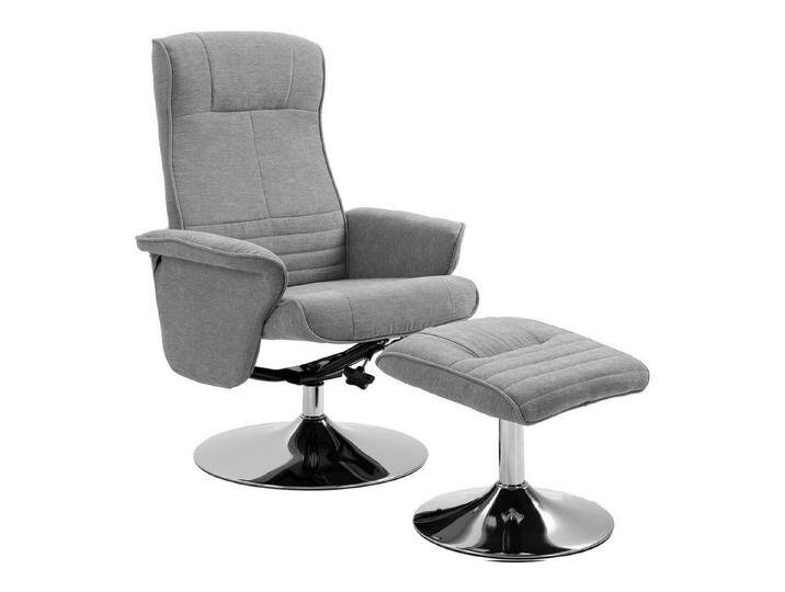 HOMCOM Relaxsessel mit Hocker, drehbar TV-Sessel mit neigbare Rückenlehne, bis 150 kg (Liegesessel, 2-St., Fernsehsessel), für Wohnzimmer, Grau, grau von Homcom