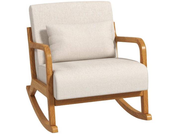 HOMCOM SCHAUKELSESSEL,, Creme, Metall, 92x81.5x64.5 cm, Wohnzimmer, Sessel, Schaukelstühle von Homcom