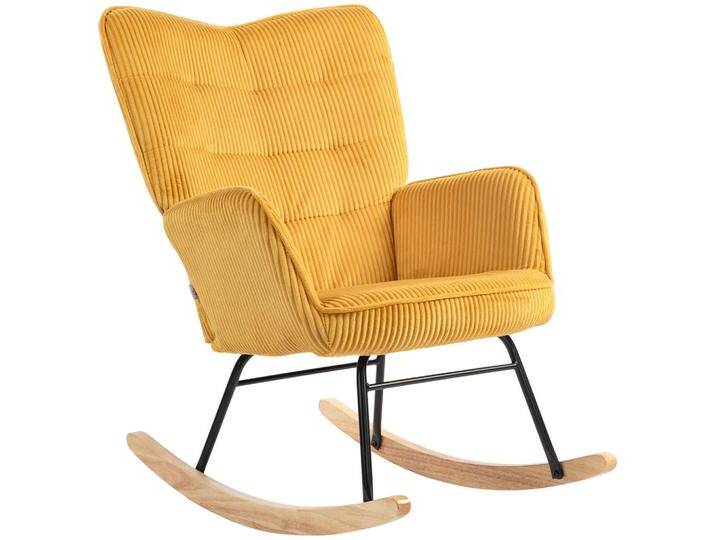 HOMCOM SCHAUKELSTUHL,, Gelb, 98x101x71 cm, Wohnzimmer, Sessel, Schaukelstühle von Homcom