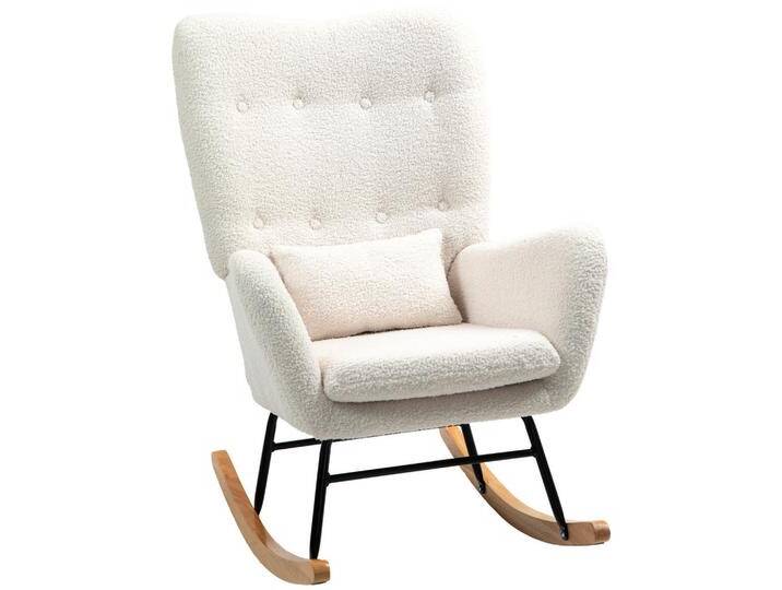 HOMCOM SCHAUKELSTUHLL, Weiß, 92x100x69 cm, Wohnzimmer, Sessel, Schaukelstühle von Homcom