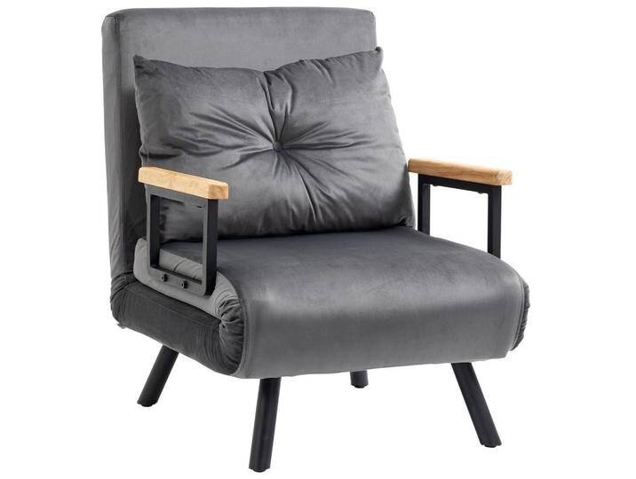 HOMCOM SCHLAFSESSEL,, Dunkelgrau, Metall, 73x81x63 cm, Wohnzimmer, Sessel, Schlafsessel von Homcom