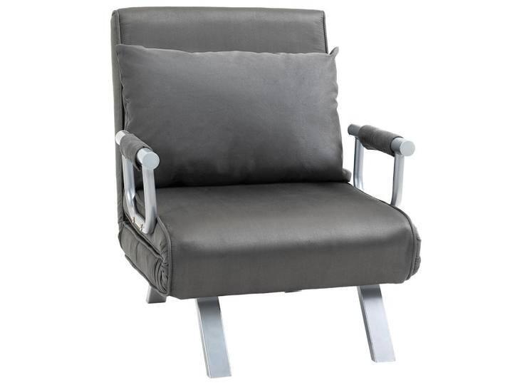 HOMCOM 3-IN-1, Grau, Kunststoff, 69x80x65 cm, Wohnzimmer, Sessel, Schlafsessel von Homcom