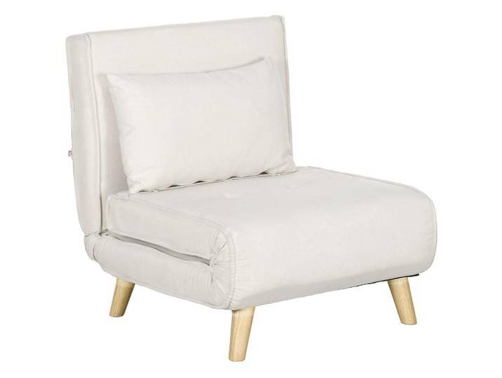 HOMCOM SCHLAFSESSEL,, Creme, Echtholz,Kautschukholz, 1-Sitzer, Füllung: Polyester, einzeln stellbar, 78x79x72 cm, Wohnzimmer, Sessel, Schlafsessel von Homcom
