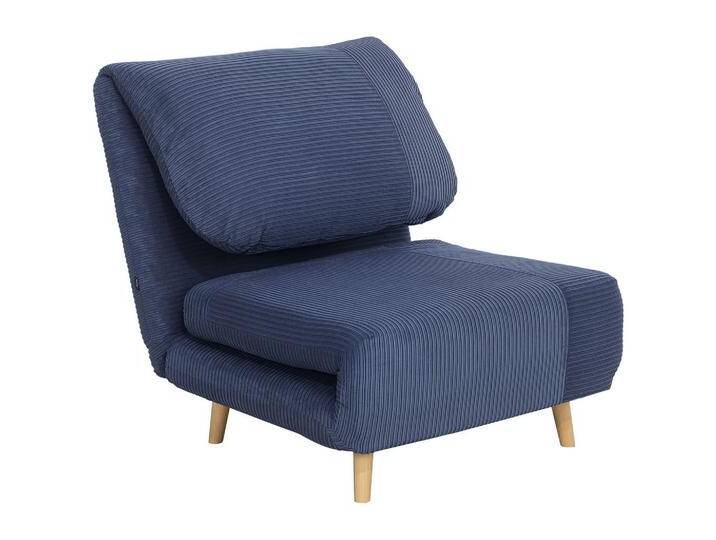HOMCOM 2-IN-1, Blau, Kiefer, Füllung: Schaumstoff, 89x83x82 cm, Wohnzimmer, Sessel, Schlafsessel von Homcom