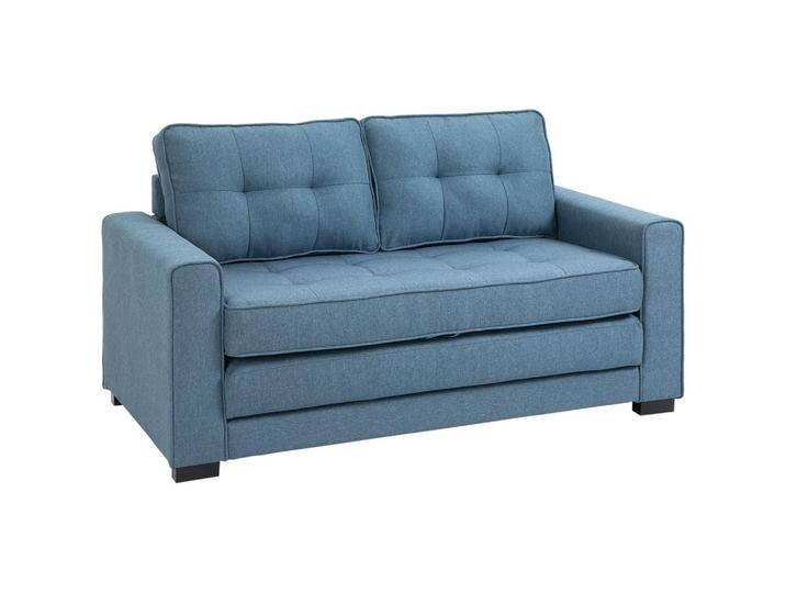 HOMCOM SCHLAFSOFA, Blau, Echtholz, 2-Sitzer, Füllung: Schaumstoff, 75x85x147.5 cm, Wohnzimmer, Sofas & Couches, Schlafsofas von Homcom