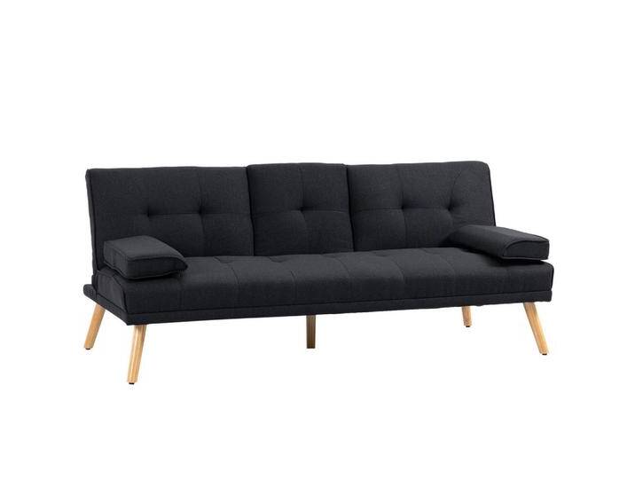HOMCOM SCHLAFSOFA,, Grau, Pappel, 3-Sitzer, Füllung: Schaumstoff, 77x78x181 cm, Wohnzimmer, Sofas & Couches, Schlafsofas von Homcom