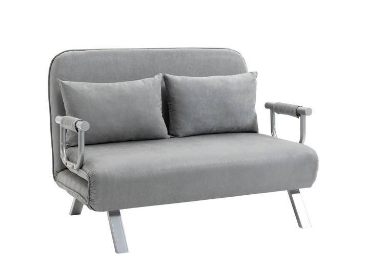 HOMCOM SCHLAFSOFA,, Hellgrau, Kunststoff, 80x78x111 cm, Wohnzimmer, Sofas & Couches, Schlafsofas von Homcom
