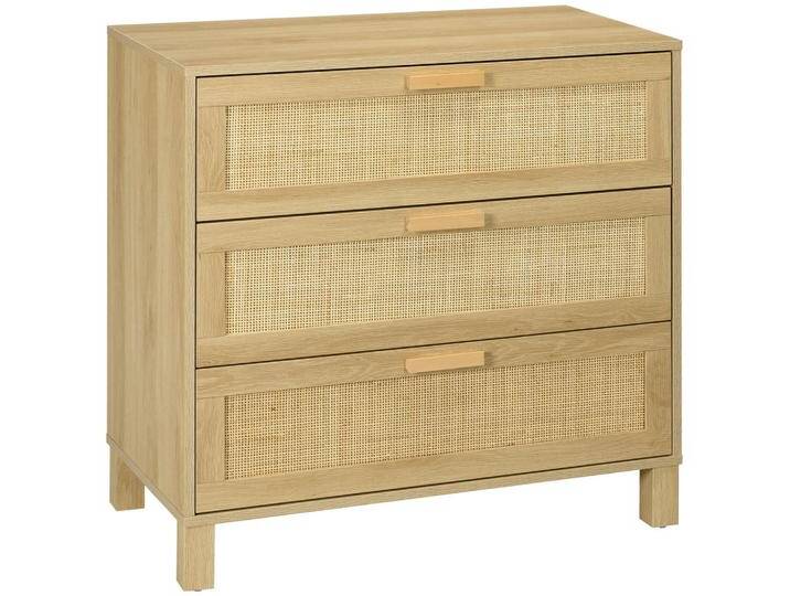 HOMCOM SCHUBLADENSCHRANK,, Natur, Metall, 1-Sitzer, 40x80x80 cm, Wohnzimmer, Kommoden & Sideboards, Kommoden von Homcom