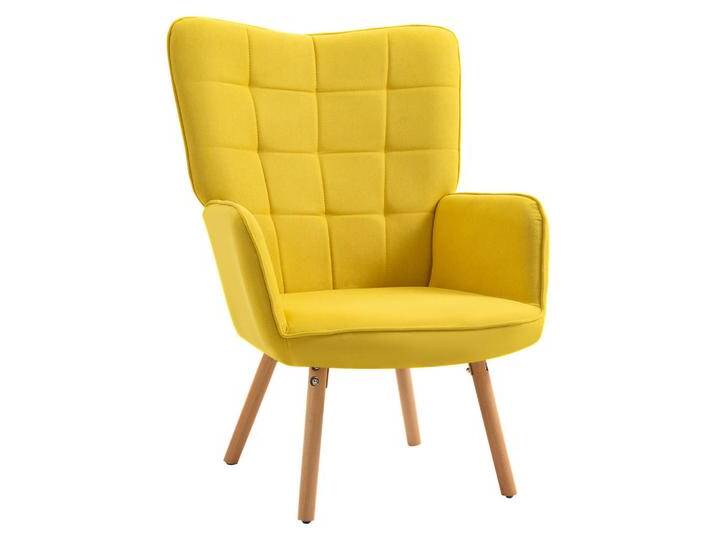 HOMCOM SESSEL, Gelb, 71x101x76 cm, Wohnzimmer, Sessel, Polstersessel von Homcom