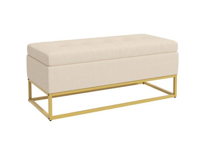 HOMCOM SITZBANK,, Beige, Kunststoff, Metall, 44x49x110 cm, Esszimmer, Bänke, Sitzbänke von Homcom