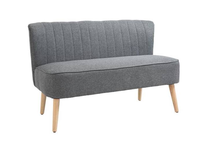 HOMCOM SOFA, Hellgrau, Holz, Kunststoff, 56.5x77x117 cm, Wohnzimmer, Sofas & Couches, Sofas von Homcom
