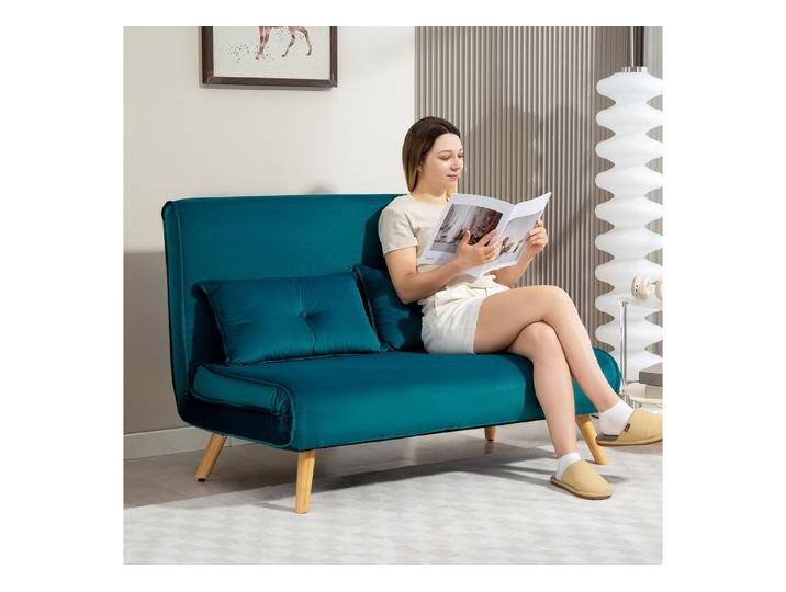 HOMCOM Schlafsofa, Schlafcouch 1 Teile, 190 x 120 cm, für Wohnzimmer, Dunkelgrün, grün von Homcom