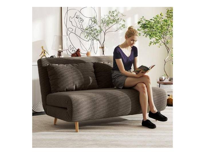 HOMCOM Schlafsofa 2-Sitzer-Sofa mit Bettfunktion, 2 Kissen, Polstersofa 1 Teile, für Wohnzimmer, Schlafzimmer, Kaffee-Braun, braun HOMCOM Schlafsofa 2-Sitzer-Sofa mit Bettfunktion, 2 Kissen, Polstersofa 1 Teile, für Wohnzimmer, Schlafzimmer, Kaffee-Braun, braun von Homcom