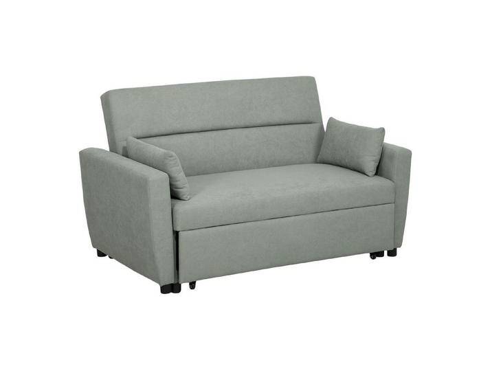 HOMCOM Schlafsofa 2-Sitzer Sofa mit Schlaffunktion, Verstellbare Rückenlehne, Schlafcouch 1 Teile, für Wohnzimmer, Gästezimmer, Hellgrau, grau von Homcom