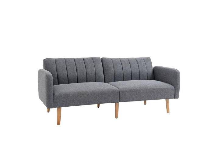 HOMCOM Schlafsofa 2-Sitzer Stoffsofa Bettsofa mit Schlaffunktion Sofagarnitur, Sofa 1 Teile, leinenartigesPolyester Gummiholz Grau 173 x 75 x 73 cm HOMCOM Schlafsofa 2-Sitzer Stoffsofa Bettsofa mit Schlaffunktion Sofagarnitur, Sofa 1 Teile, leinenartigesPolyester Gummiholz Grau 173 x 75 x 73 cm von Homcom